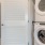 a washing machine in a room