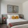 a bed in a room